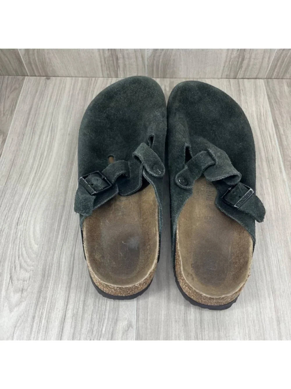 Birkenstock Boston Mule Clogs Mens EU 45 Black Suede Slip On Shoes